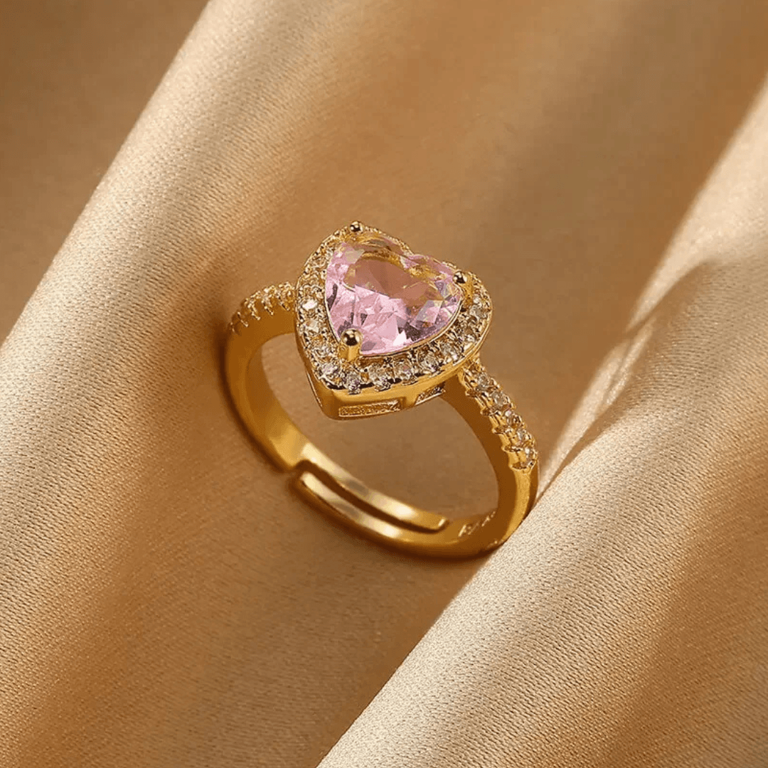 Anillo Corazon de Cristal