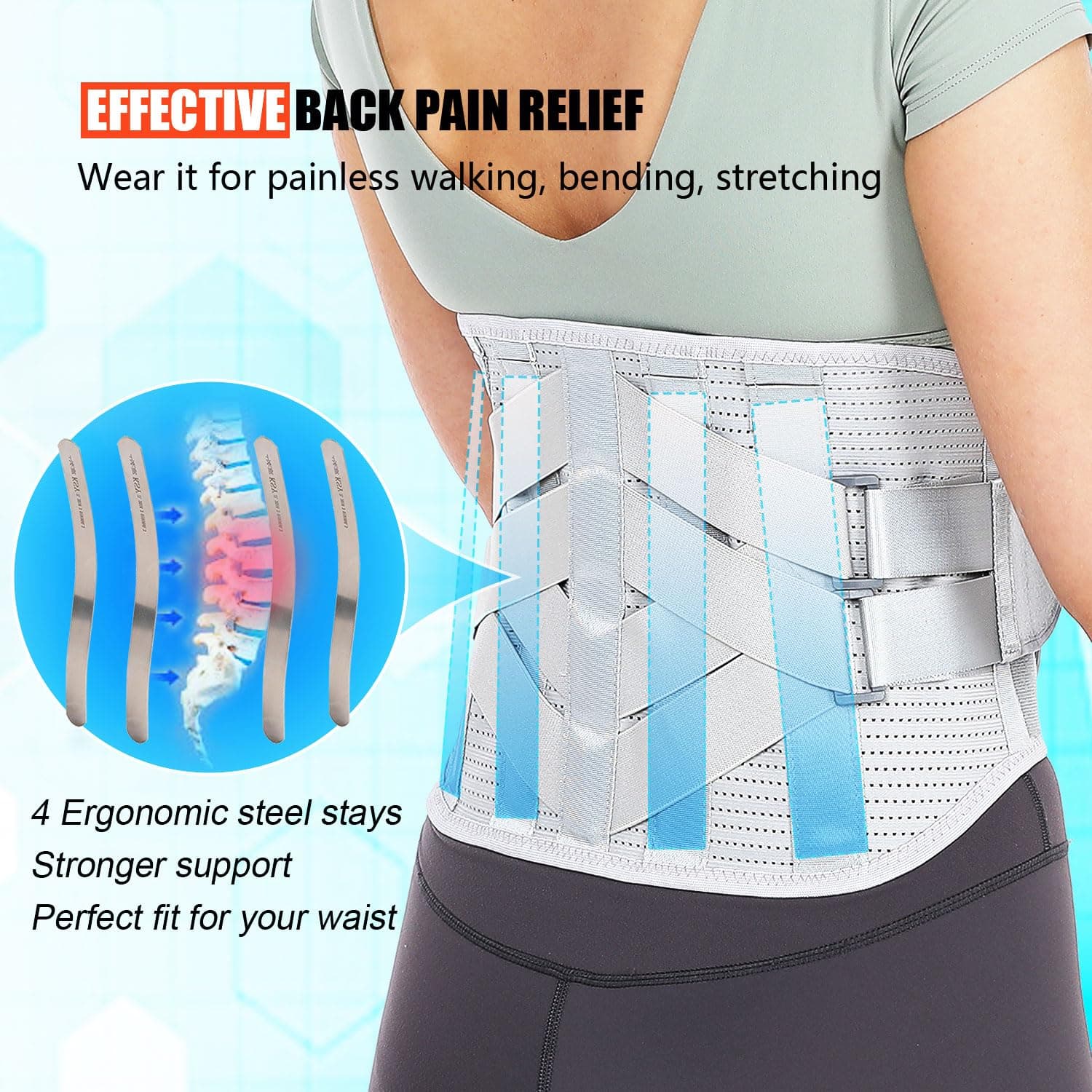faja de soporte lumbar ajustable.