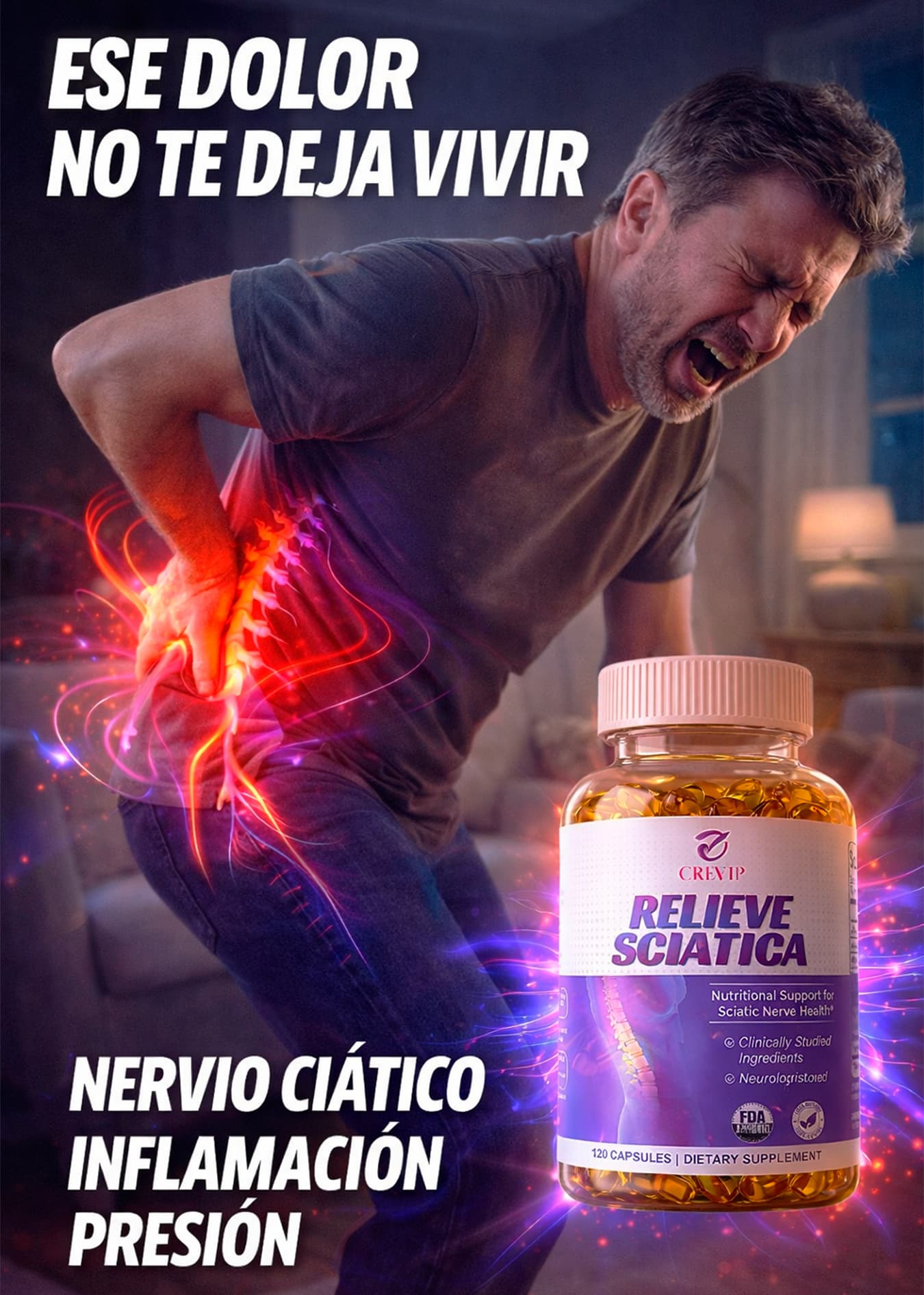 RELIEVE SCIATICA 120 CAPS NERVE HEALTH