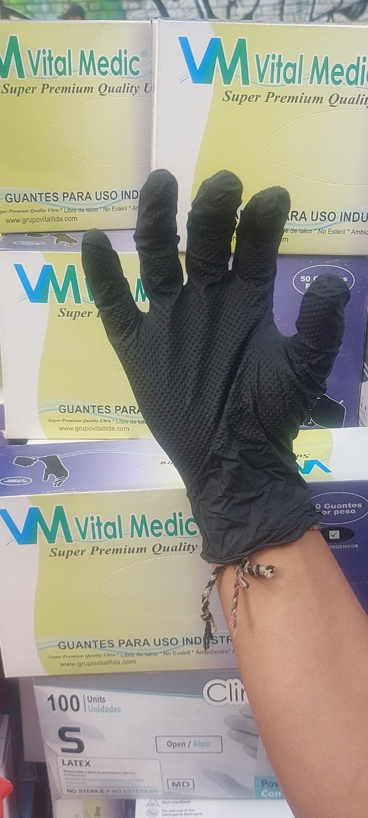 GUANTES DE NITRILO DIAMANTADO C. 8.5
