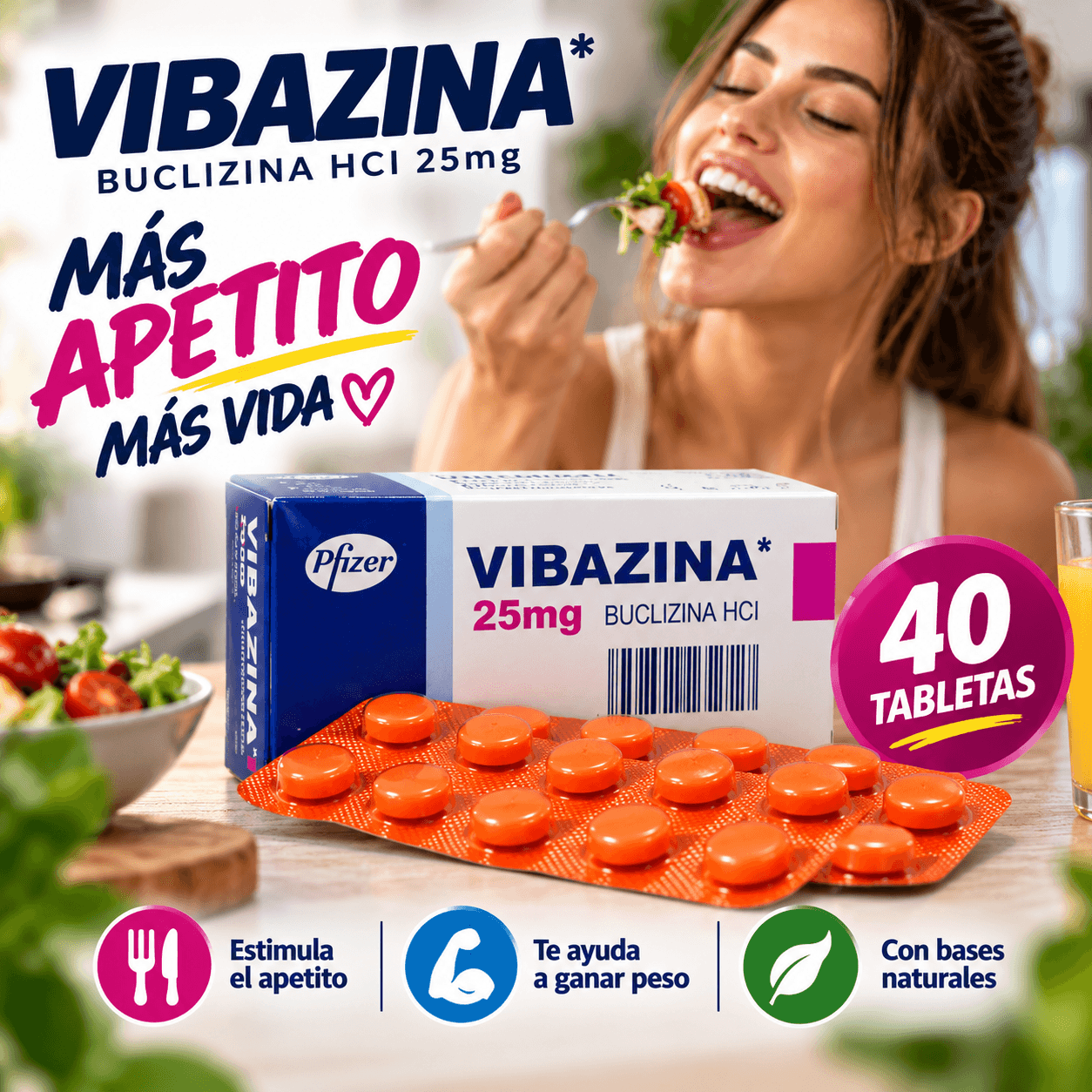 Vibazina x40 el estimulante de apetito