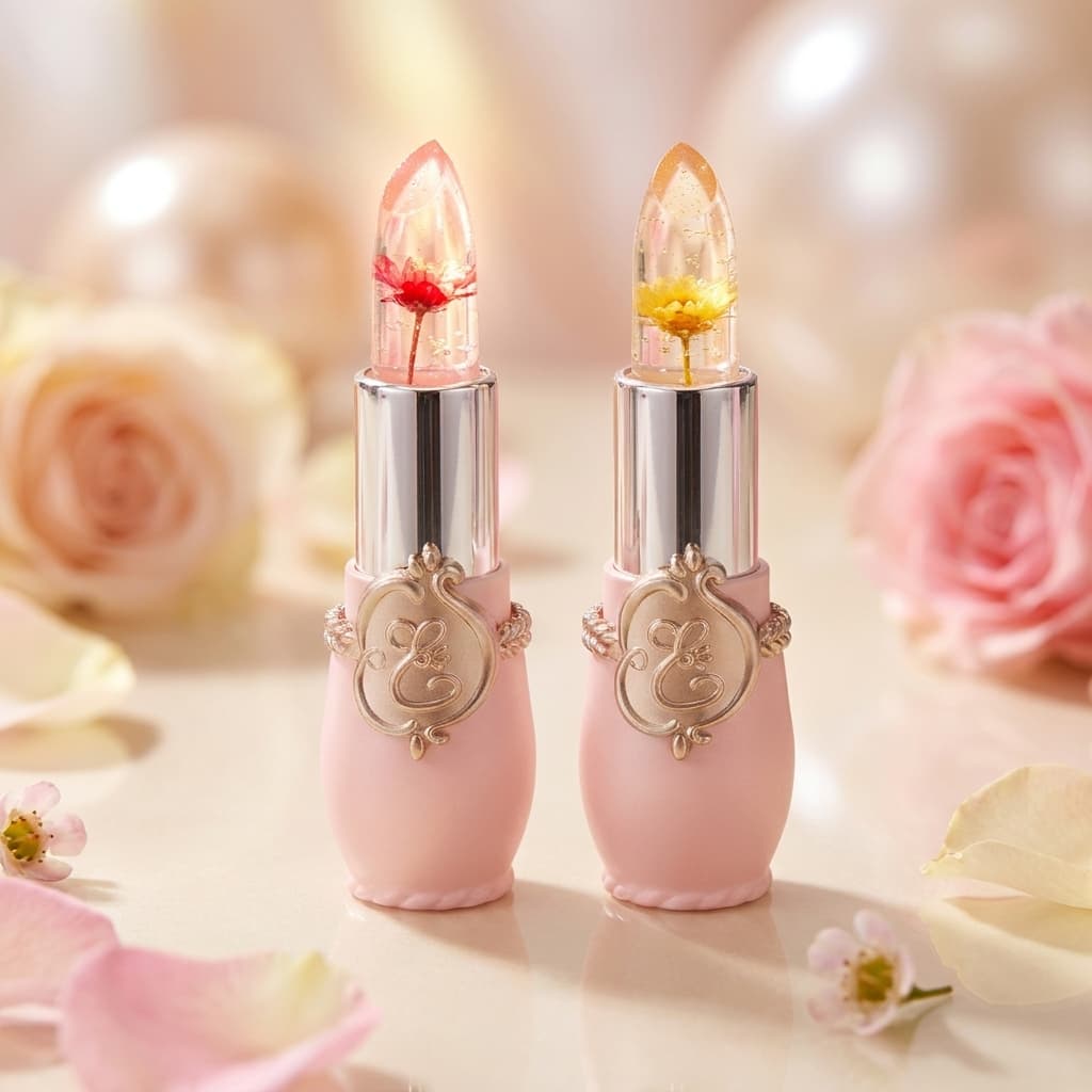 labial flores de cristal x 2 und