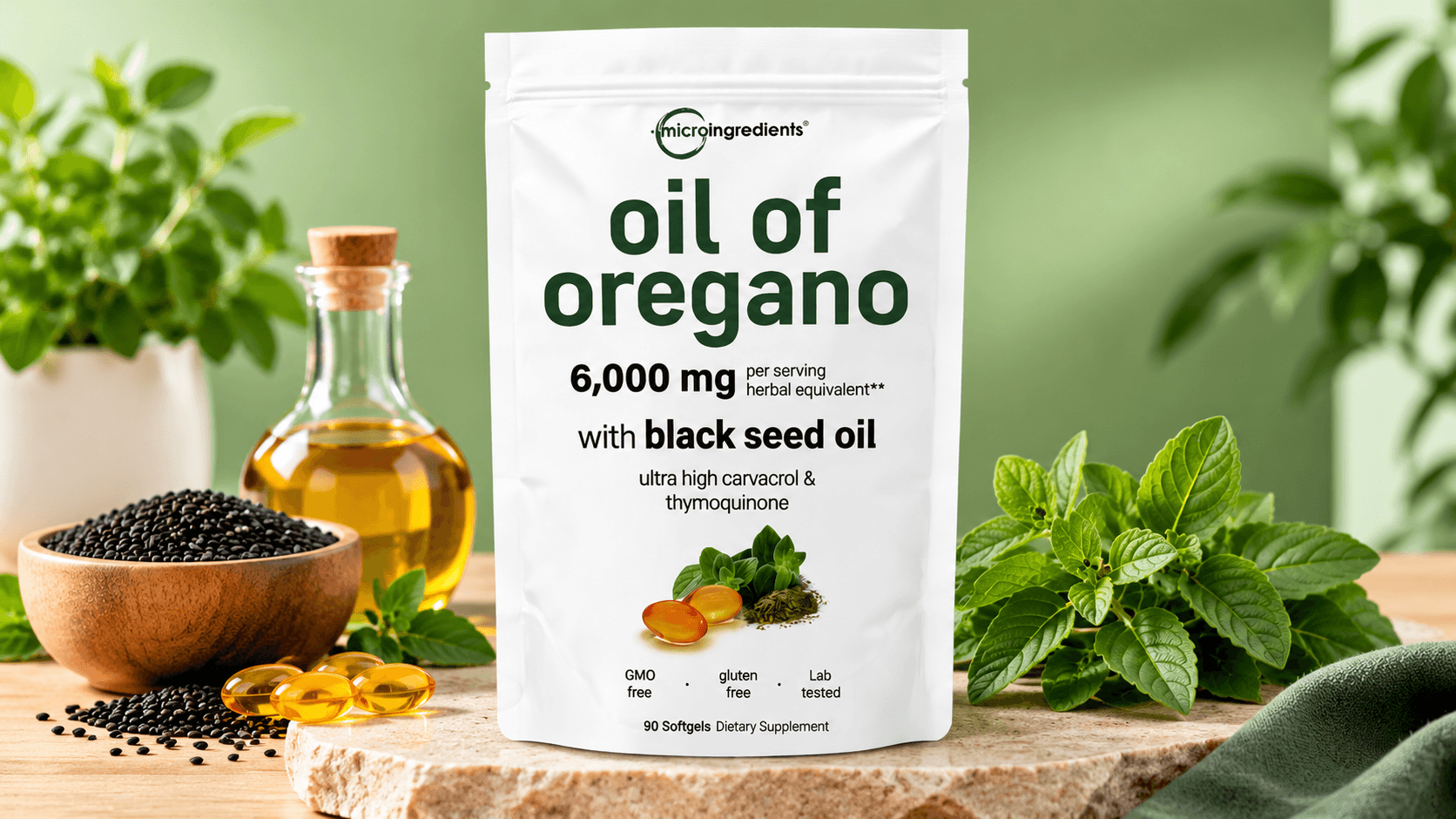 🌿 Aceite de Orégano + Semilla Negra | 6000 mg