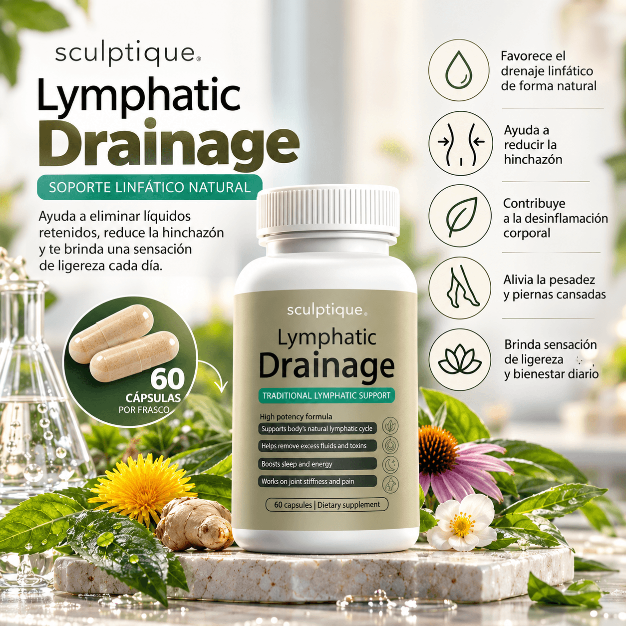 Sculptique Lymphatic Drainage Cápsulas