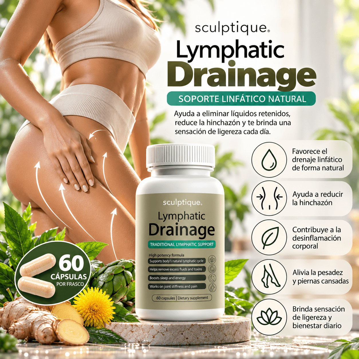 Sculptique Lymphatic Drainage Cápsulas