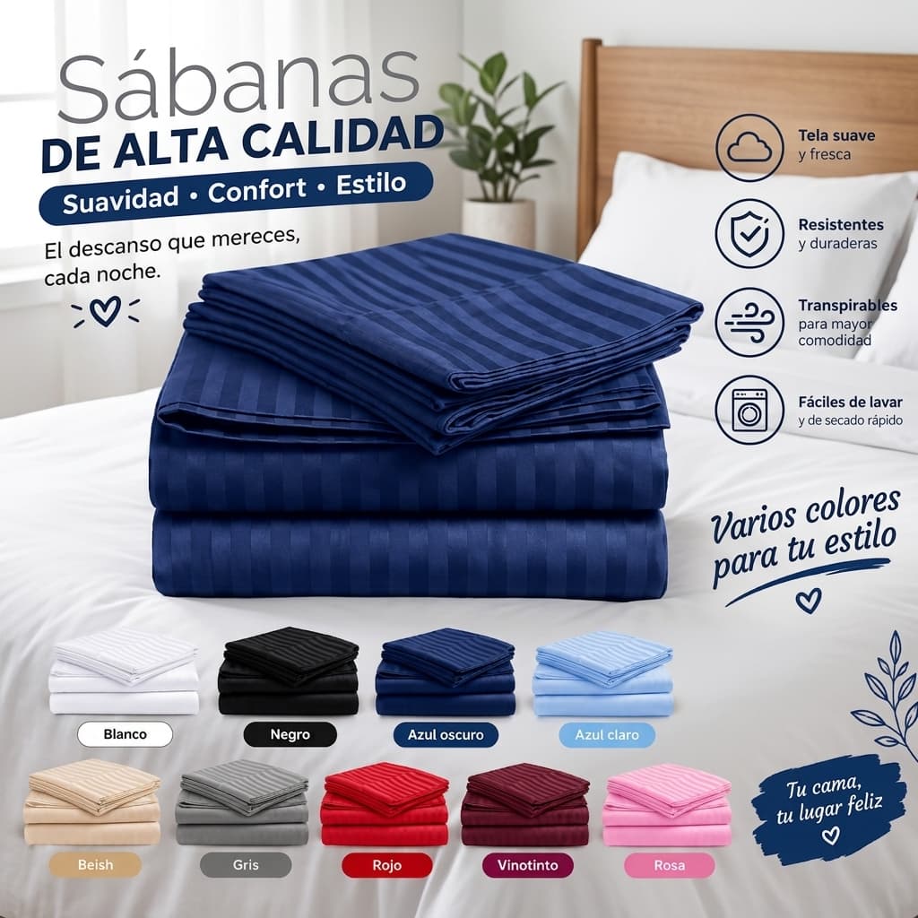 SABANA DOBLE EN POLI ALGODON