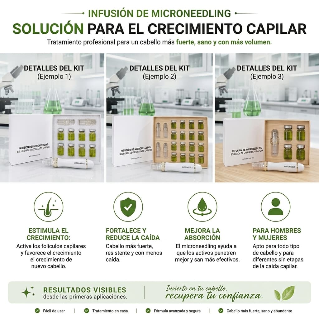 🔥 Kit Microneedling Infusión – Crecimiento y Anticaída Profesional 💈✨