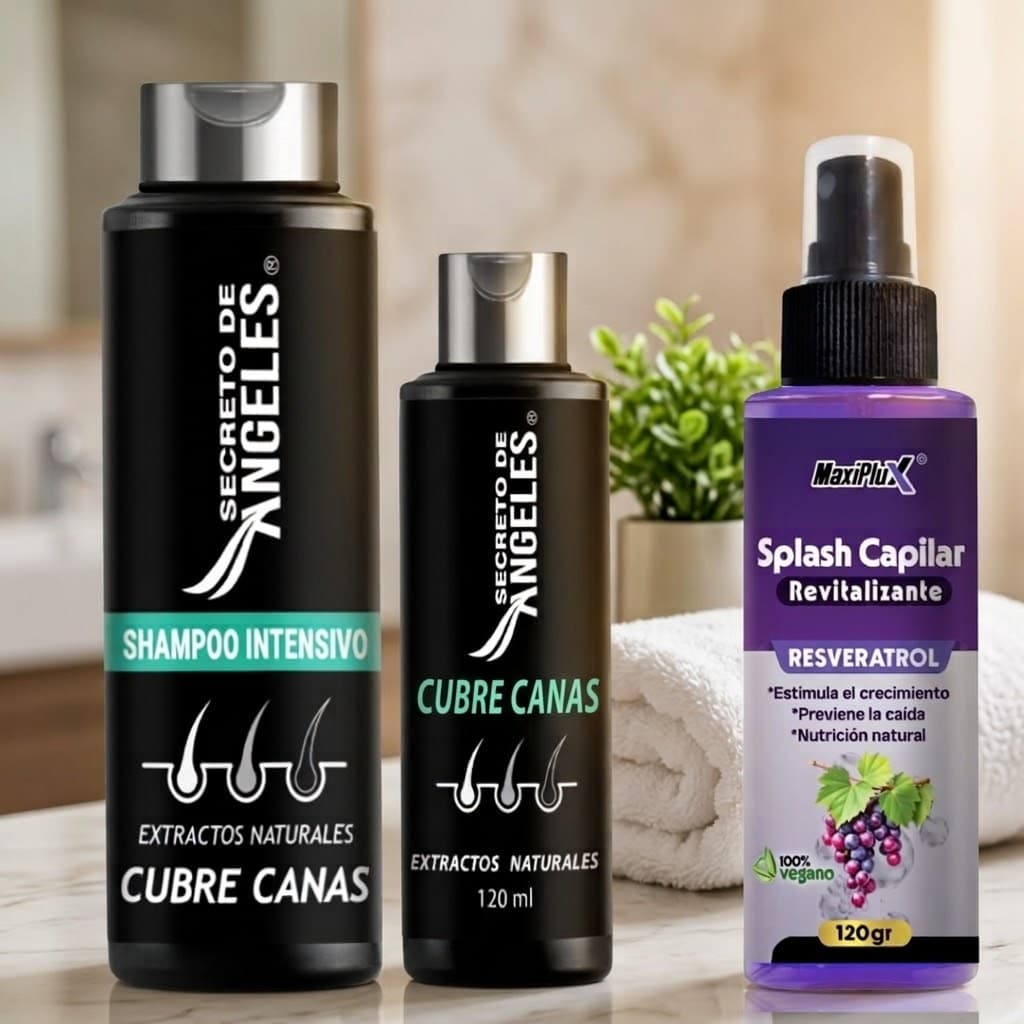 Shampoo cubre canas + splash capilar · elige tu tono