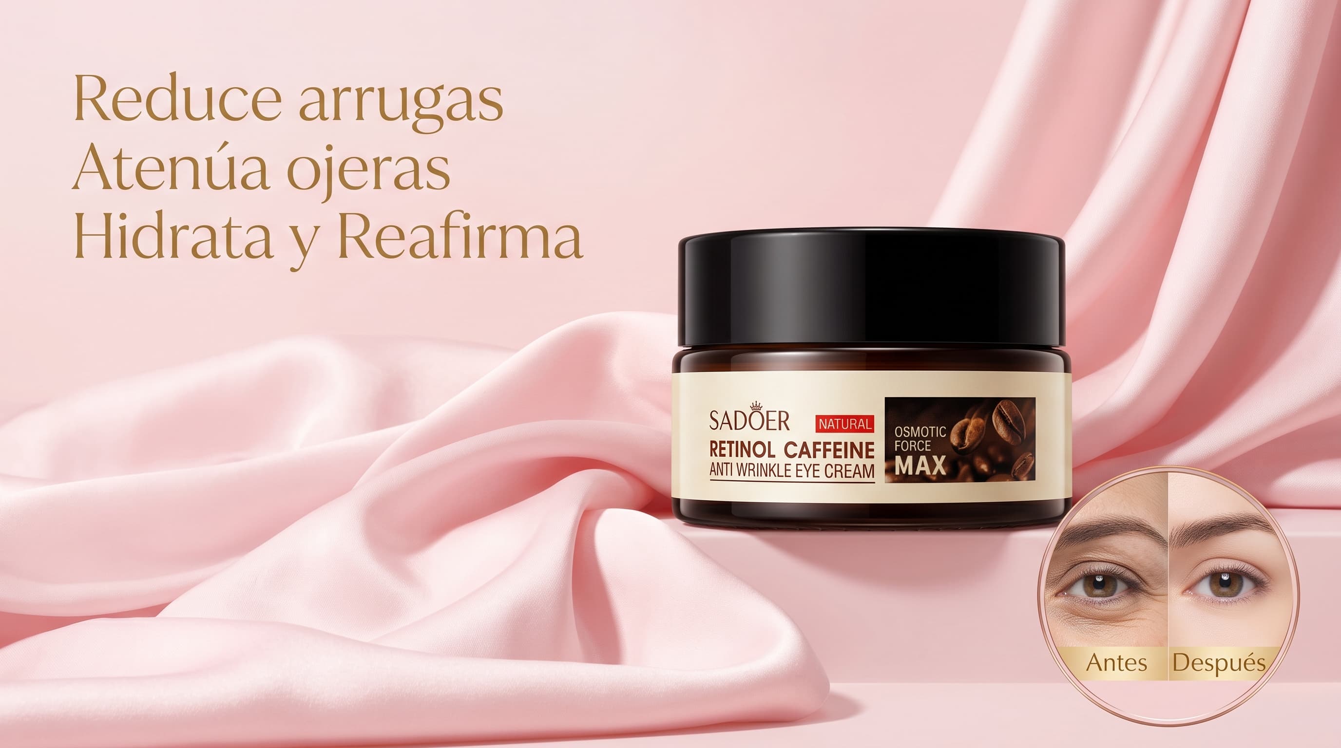 CONTORNO DE OJOS SADOER Retinol + Caffeine Anti-Wrinkle Eye Cream