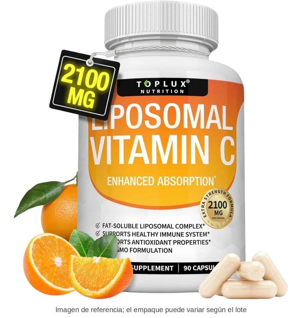 Vitamina C liposomal Toplux 2100 mg · frasco de 90 cápsulas